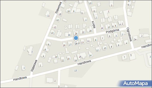 Kamieniec, Podgórna, 15, mapa Kamieniec