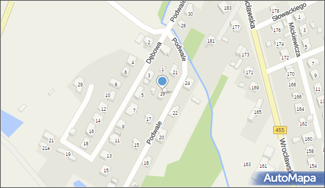 Kamieniec Wrocławski, Podwale, 19, mapa Kamieniec Wrocławski