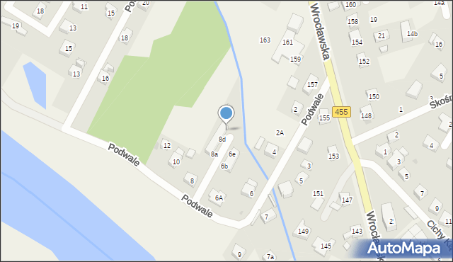 Kamieniec Wrocławski, Podwale, 8f, mapa Kamieniec Wrocławski