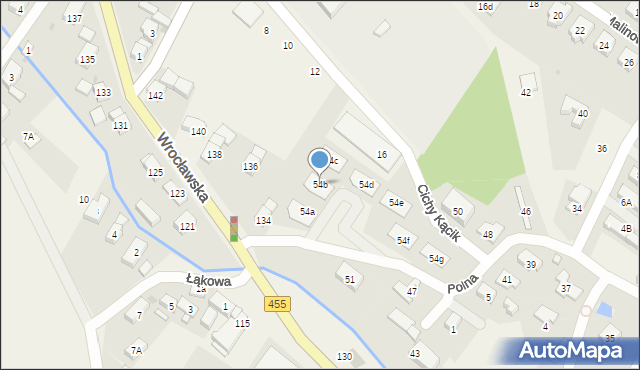 Kamieniec Wrocławski, Polna, 54b, mapa Kamieniec Wrocławski