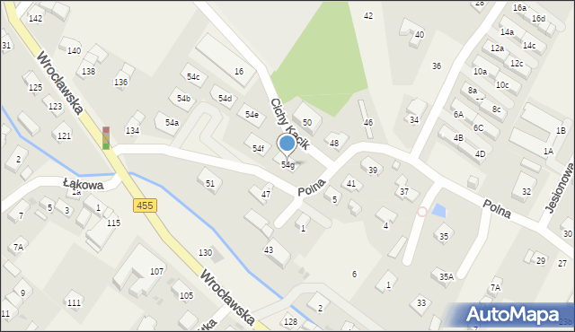 Kamieniec Wrocławski, Polna, 54g, mapa Kamieniec Wrocławski