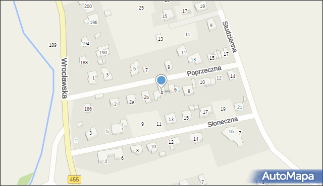 Kamieniec Wrocławski, Poprzeczna, 4, mapa Kamieniec Wrocławski