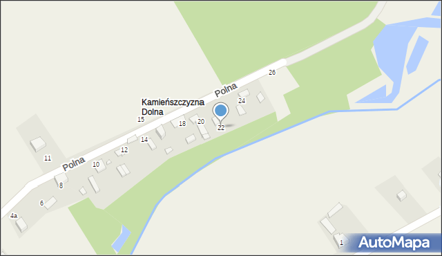 Kamieńszczyzna, Polna, 22, mapa Kamieńszczyzna