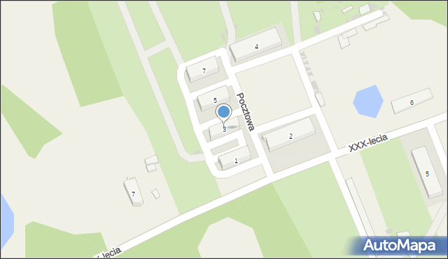 Kamińsk, Pocztowa, 3, mapa Kamińsk