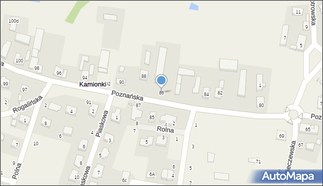 Kamionki, Poznańska, 86, mapa Kamionki