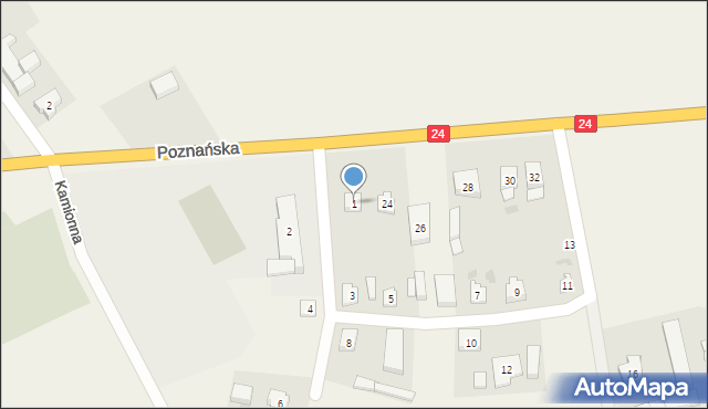 Kamionna, Powstańców Wielkopolskich, 1, mapa Kamionna