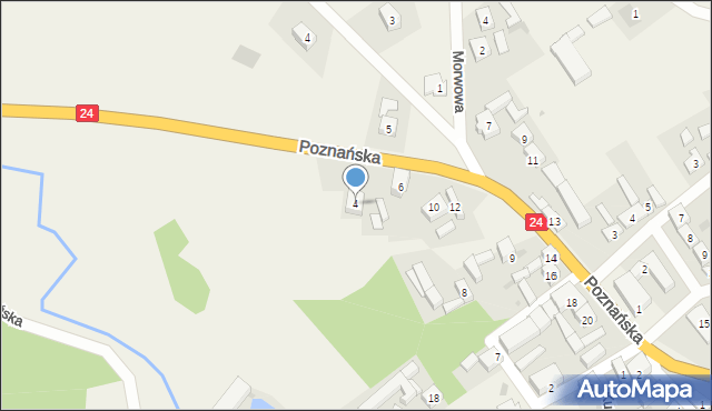 Kamionna, Poznańska, 4, mapa Kamionna