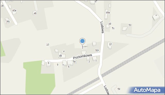 Kaniów, Poziomkowa, 2, mapa Kaniów