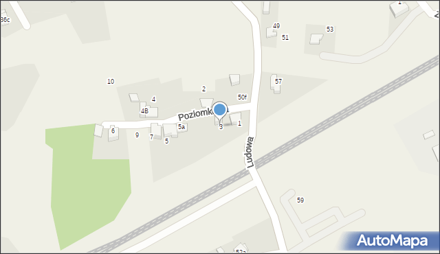 Kaniów, Poziomkowa, 3, mapa Kaniów