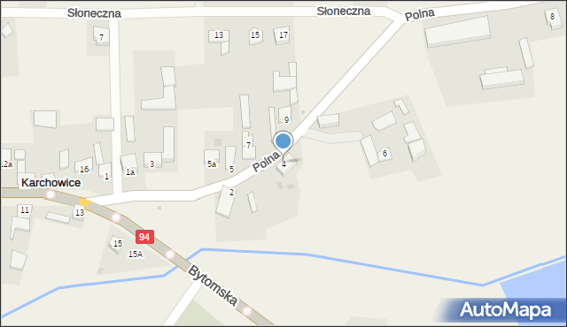 Karchowice, Polna, 4, mapa Karchowice