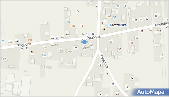 Karczmiska Pierwsze, Pogodna, 63, mapa Karczmiska Pierwsze