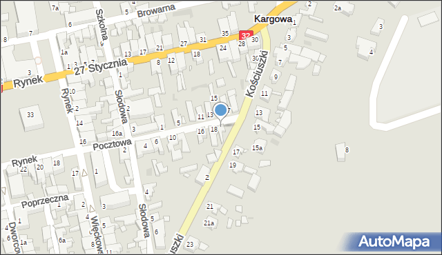 Kargowa, Pocztowa, 20, mapa Kargowa