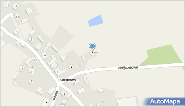 Karlikowo, Podjazdowa, 3, mapa Karlikowo