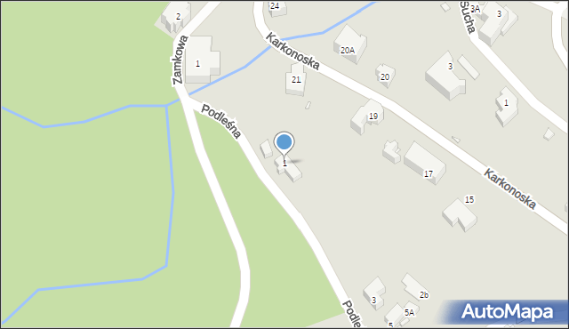 Karpacz, Podleśna, 1, mapa Karpacz