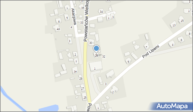 Kaszczor, Powstańców Wielkopolskich, 28, mapa Kaszczor