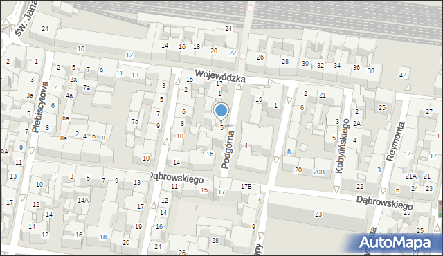 Katowice, Podgórna, 5, mapa Katowic