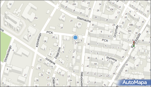 Katowice, Polskiego Czerwonego Krzyża, 17, mapa Katowic