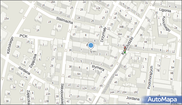 Katowice, Polskiego Czerwonego Krzyża, 5, mapa Katowic
