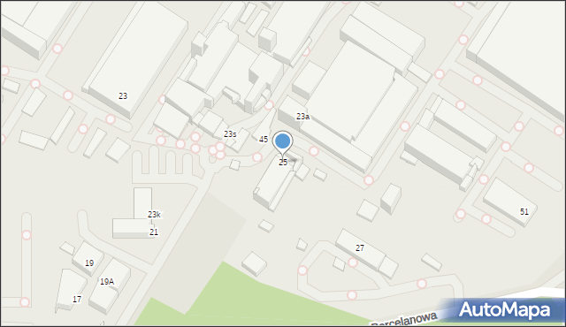 Katowice, Porcelanowa, 25, mapa Katowic