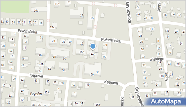 Katowice, Połomińska, 11A, mapa Katowic