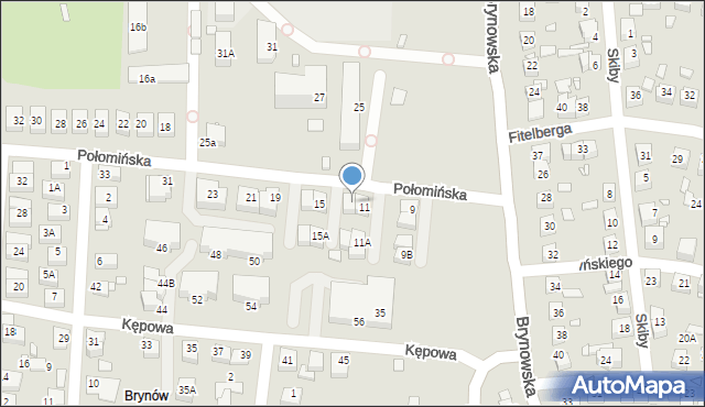 Katowice, Połomińska, 13, mapa Katowic
