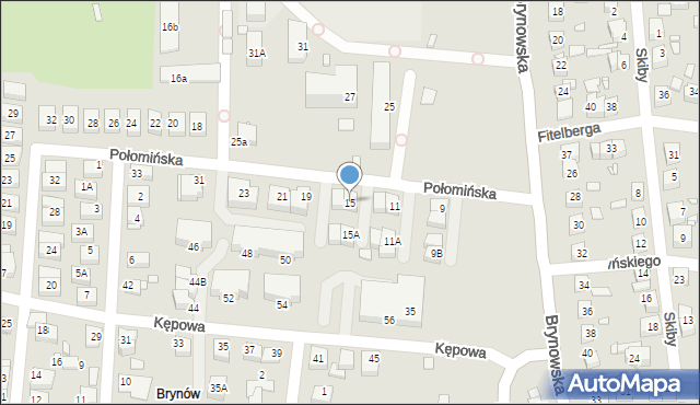 Katowice, Połomińska, 15, mapa Katowic