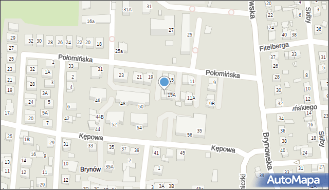 Katowice, Połomińska, 17A, mapa Katowic