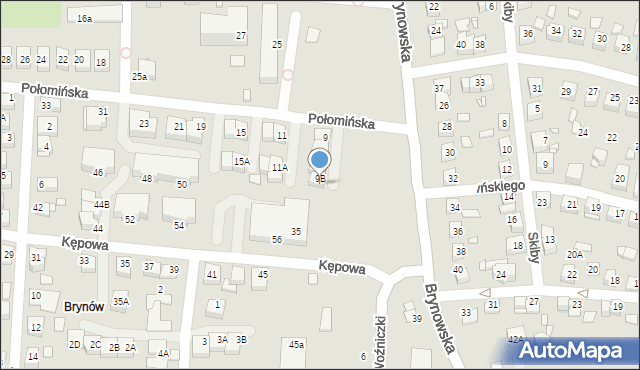 Katowice, Połomińska, 9C, mapa Katowic