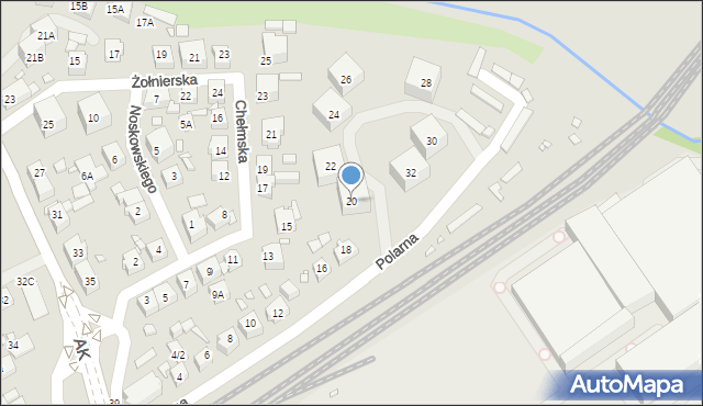 Katowice, Polarna, 20, mapa Katowic