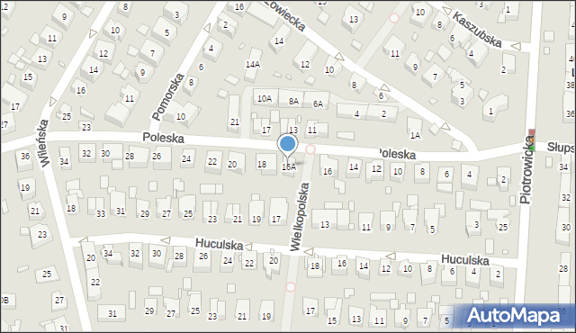 Katowice, Poleska, 16A, mapa Katowic