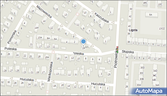 Katowice, Poleska, 1A, mapa Katowic
