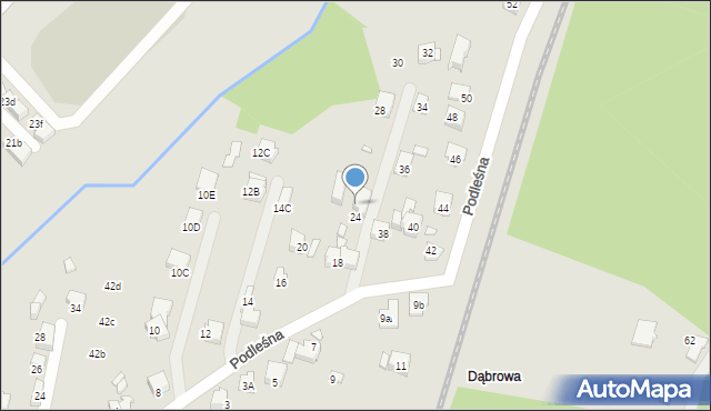 Katowice, Podleśna, 26, mapa Katowic