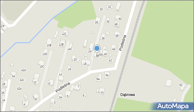 Katowice, Podleśna, 38, mapa Katowic