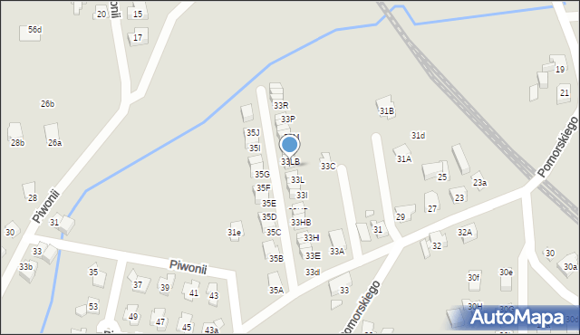 Katowice, Pomorskiego Rafała, 33LA, mapa Katowic