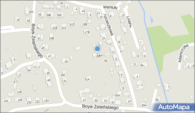 Katowice, Porzeczkowa, 11B, mapa Katowic