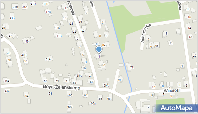 Katowice, Porzeczkowa, 4, mapa Katowic