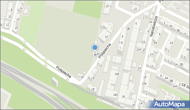 Katowice, Pośpiecha Pawła, ks., 16, mapa Katowic