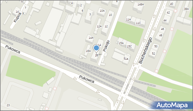 Katowice, Pokoju, 16, mapa Katowic