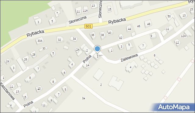 Kąty Rybackie, Polna, 1, mapa Kąty Rybackie