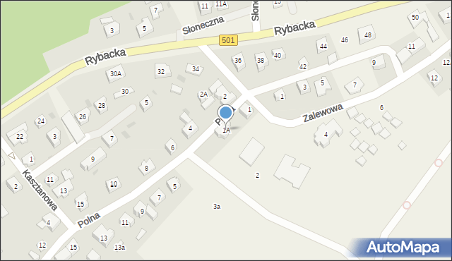 Kąty Rybackie, Polna, 1A, mapa Kąty Rybackie
