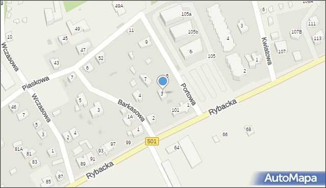 Kąty Rybackie, Portowa, 3A, mapa Kąty Rybackie