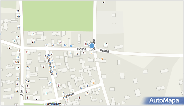 Kazimierz, Polna, 7, mapa Kazimierz