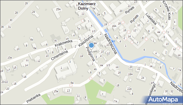 Kazimierz Dolny, Podgórna, 6, mapa Kazimierz Dolny