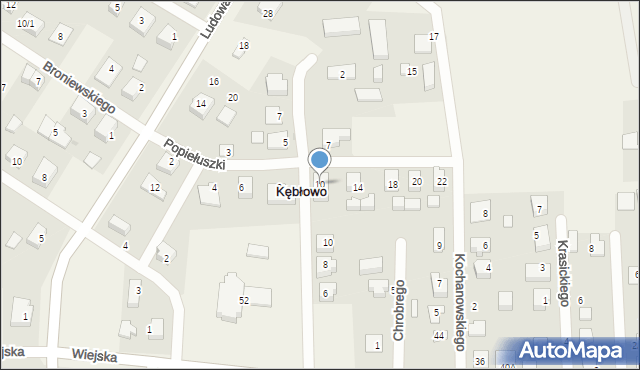 Kębłowo, Popiełuszki Jerzego, bł. ks., 10, mapa Kębłowo