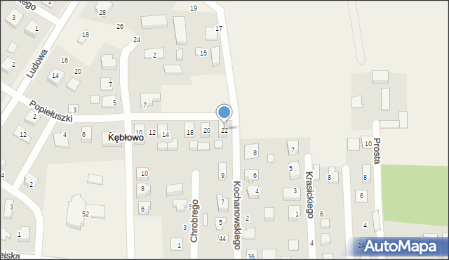 Kębłowo, Popiełuszki Jerzego, bł. ks., 22, mapa Kębłowo