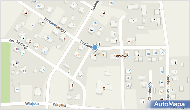 Kębłowo, Popiełuszki Jerzego, bł. ks., 4, mapa Kębłowo