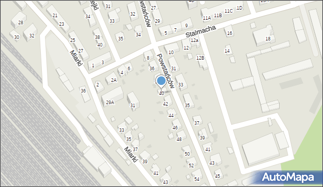 Kędzierzyn-Koźle, Powstańców, 40, mapa Kędzierzyna-Koźle