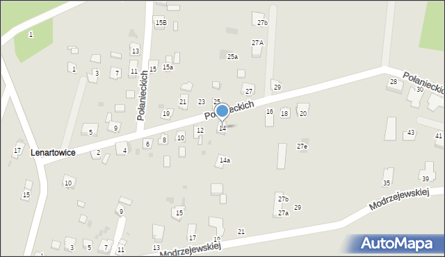 Kędzierzyn-Koźle, Połanieckich, 14, mapa Kędzierzyna-Koźle