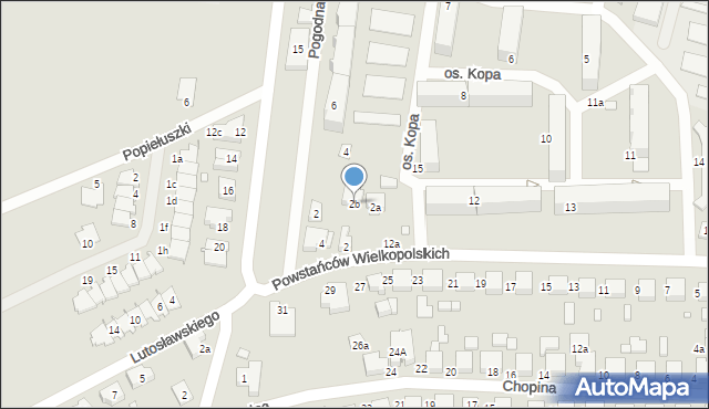 Kępno, Powstańców Wielkopolskich, 2b, mapa Kępno