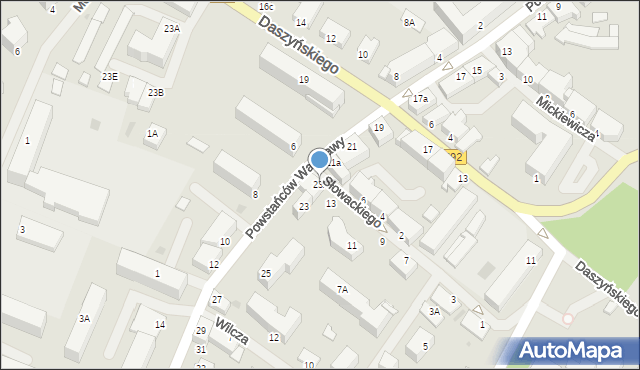 Kętrzyn, Powstańców Warszawy, 23A, mapa Kętrzyn